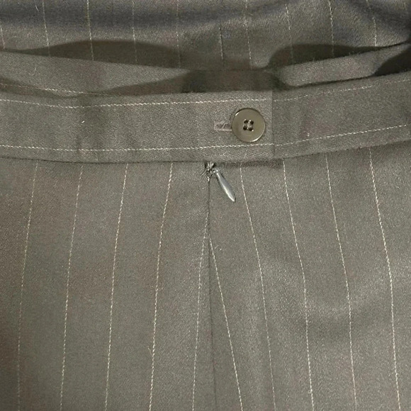 Lauren Ralph Lauren Womens Wool Pants Navy Pinstripe Corpcore Office Wear - Picture 5 of 11